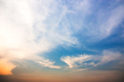 Low angle view of sky at sunset