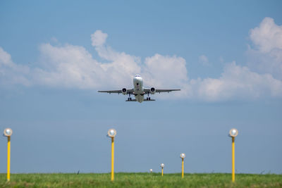 Airplane flying in sky