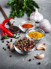 Spices on a table