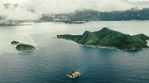 High angle view of sea against sky