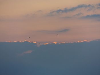 Low angle view of sky at sunset