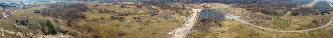 High angle view of road passing through landscape