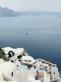 High angle view of sea against sky