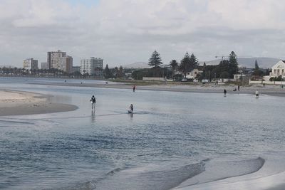 Tourists on beach