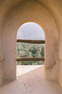 Arch seen through window