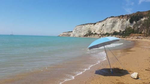 Scenic view of beach against sky