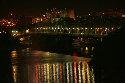 Illuminated city at night