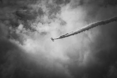 Low angle view of airshow in sky