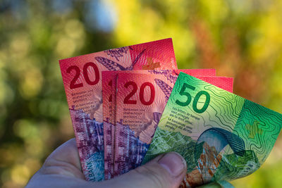 Cropped hand holding paper currency