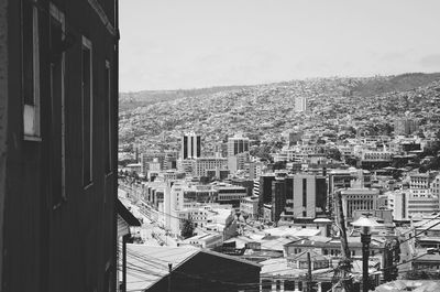 Cityscape against clear sky