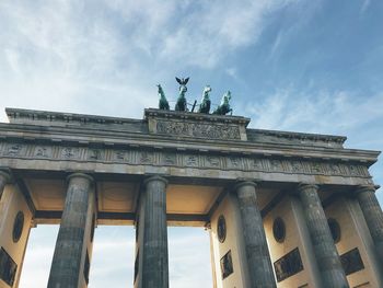 Low angle view of brandenburg gate against sky