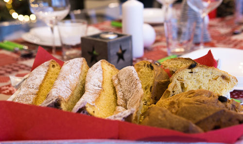 Close-up of cake for sale in market