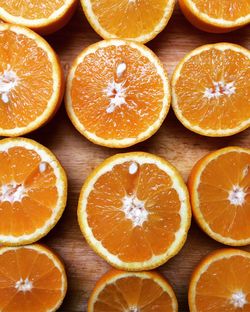 High angle view of oranges on table