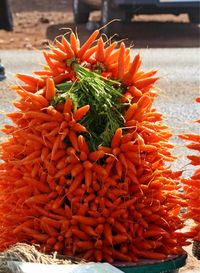 Close-up of orange for sale in market