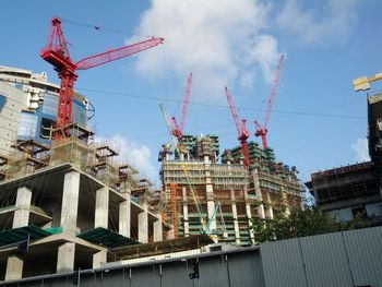 Construction site with city in background