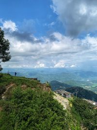 High angle view of landscape against sky
