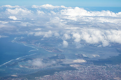 Aerial view of landscape against sky