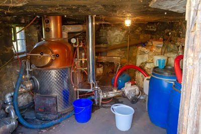 View of metal equipment in kitchen