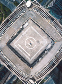 High angle view of airport runway