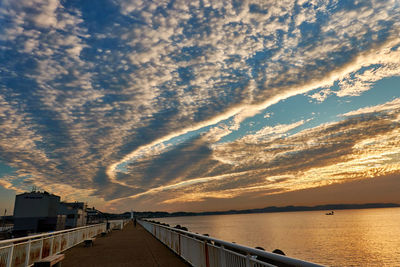 Scenic view of sea against dramatic sky