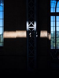 Close-up of glass window in building