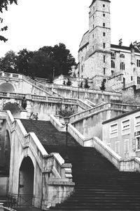 Low angle view of buildings against sky