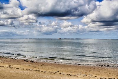 Scenic view of beach against sky