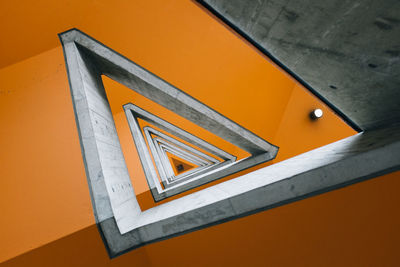 Directly above shot of triangle shape steps in building