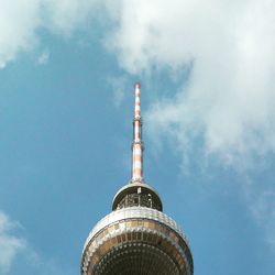 High section of fernsehturm against sky