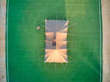 High angle view of  tent 