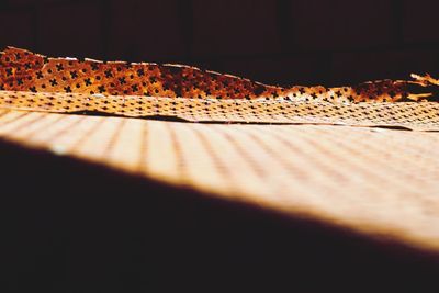 Close-up of sunlight falling on floor