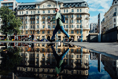 Reflection of buildings in canal