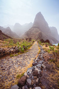 Scenic view of mountains against sky