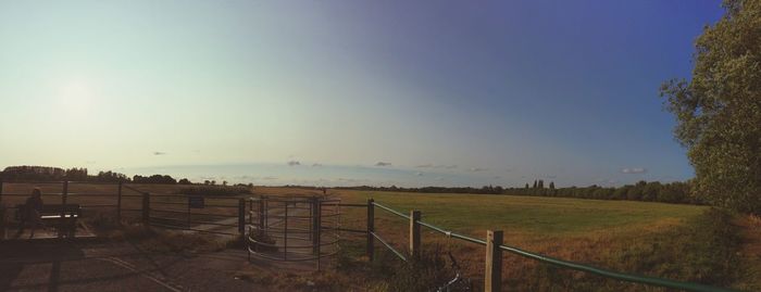 View of landscape against clear sky
