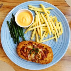 Close-up of food in plate on table