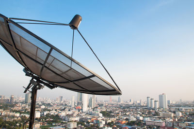 View of cityscape against clear sky