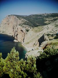 Scenic view of landscape against clear sky