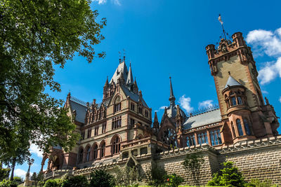 Low angle view of cathedral against blue sky