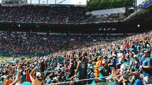 Crowd at soccer stadium