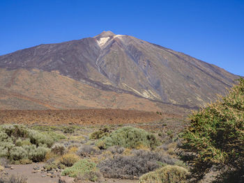 Teide national park in tenerife with a great view of mount teide volcano, canary islands, spain