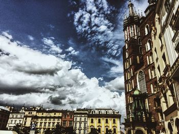 Low angle view of residential buildings against sky