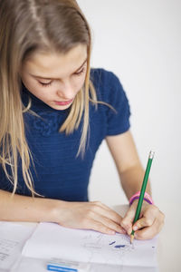 Girl doing homework