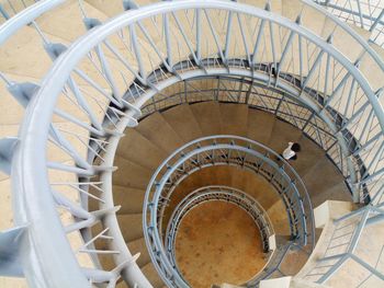 High angle view of spiral stairs