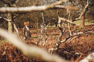 Portrait of woman in forest