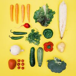 High angle view of vegetables