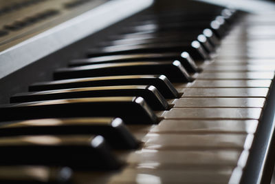 Close-up of piano keys