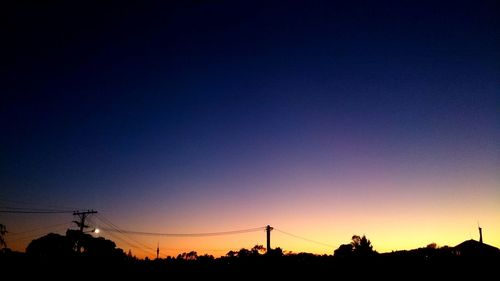 Silhouette of sky at night