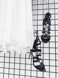 Fashion minimal showcase. black and white clothes