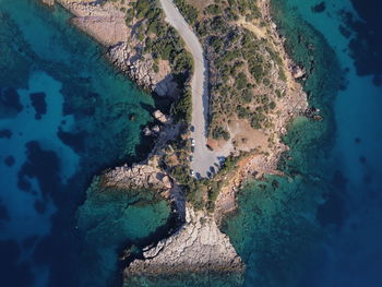 High angle view of sea shore