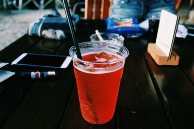 Close-up of drink on table